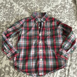 GAP boys holiday plaid button down sz 6-7
